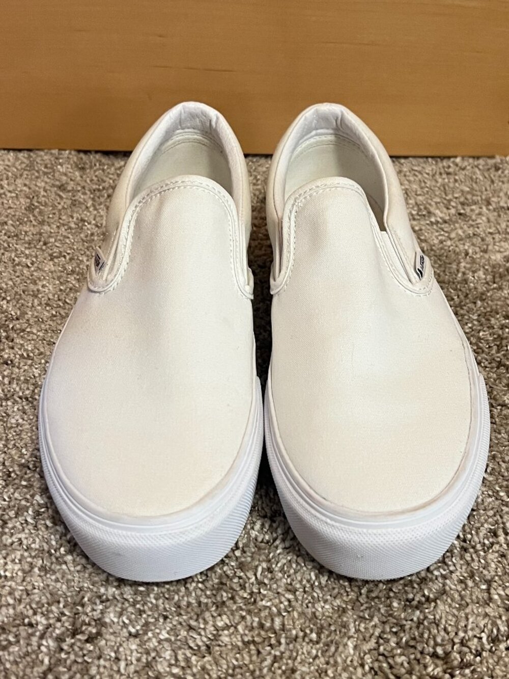 Vans Men's White Slip-Ons: Size 7.5